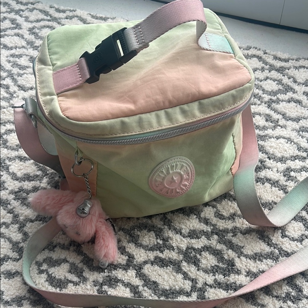 Kipling Pastel Green and Pink Kids Lunchbox